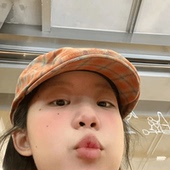 小橘子夏日格纹鸭嘴前进帽女生春夏大头围显脸小大脸帽子日系可爱