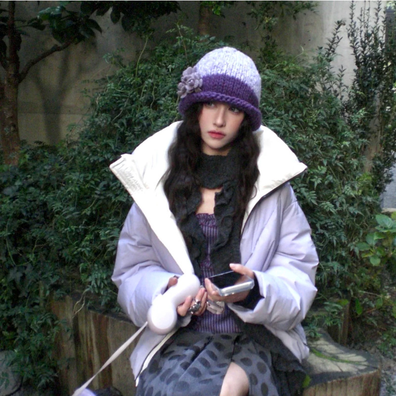 复古千禧风~韩系手工花朵套头帽女冬季保暖百搭卷边时尚气质冷帽,服饰配件/皮带/帽子/围巾,帽子,淘宝优惠券,粉丝福利购,淘宝优惠卷