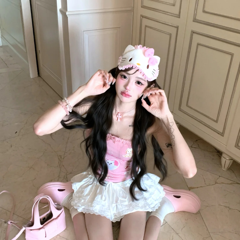 【HelloKitty系列】2025新款卡通蕾丝花边午休眼罩冰丝遮光睡眠罩