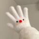 害羞雪人 腮红萌系纯白毛绒五指手套女生冬季 少女心学生防寒保暖