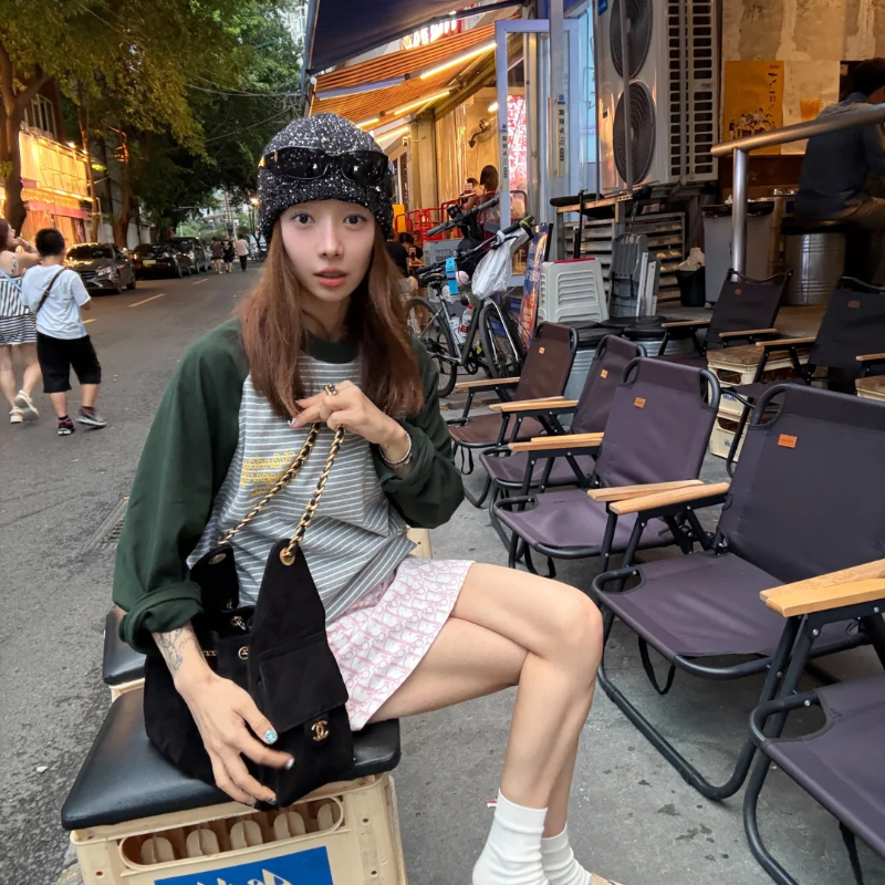 赵露思同款~小众设计亮片冷帽女夏季小香风包头帽ins风高品质帽子