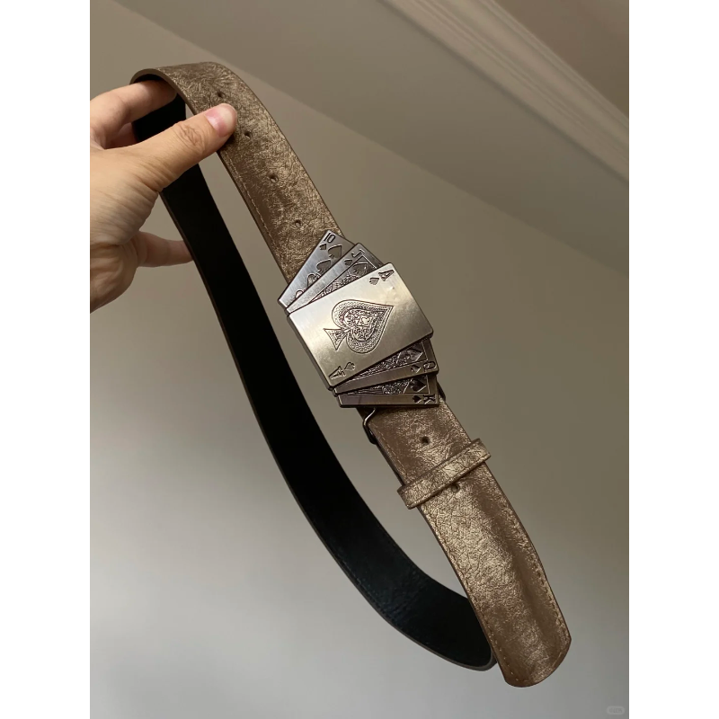 我要验牌！黑桃皮带扣复古扑克牌腰带金属扣女小众设计高级感腰链