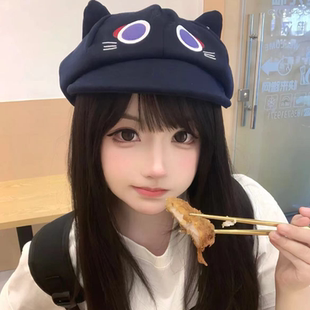 流浪者·童话猫立耳卡通八角帽贝雷帽女可爱甜妹显脸小cos帽子萌