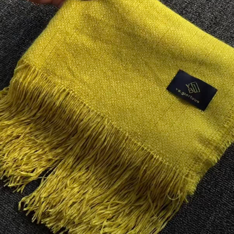 芥黄物语~韩系氛围感流苏围巾女秋冬高级感软糯亲肤百搭保暖围脖