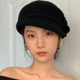名媛风 复古优雅渔夫帽女秋冬保暖花朵毛球大头围显脸小韩版 礼帽