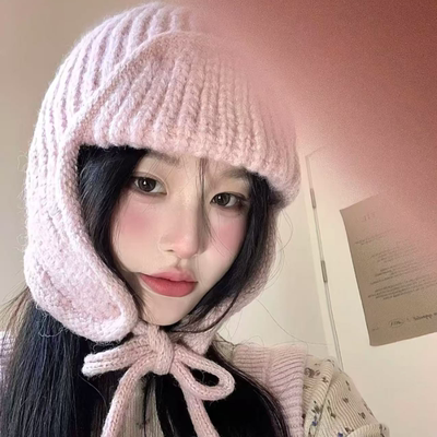 骑车雷锋帽保暖护耳针织秋冬季