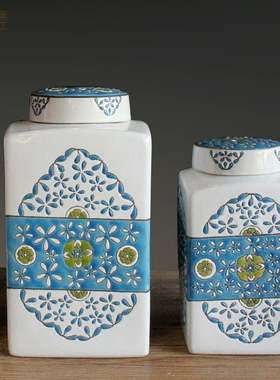 欧式风桌面糖果复古装饰品储物罐