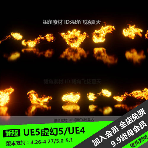 UE5虚幻4 游戏真实火焰包特效粒子Real Fire Pack 2d Effect Pack
