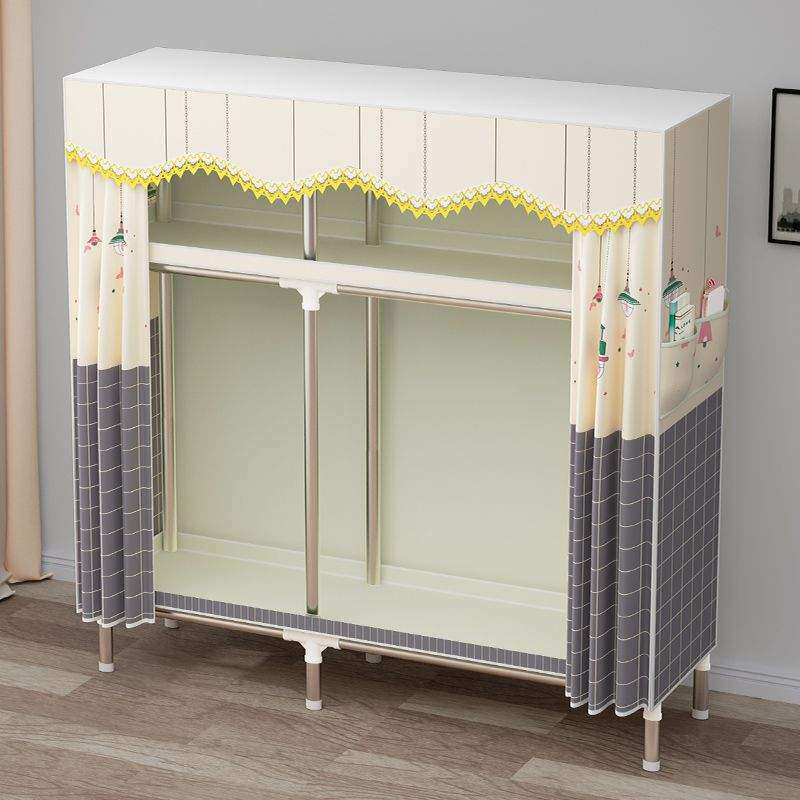 2025款简易衣柜出租房家用卧室加固加粗钢管结实耐用组装布衣柜