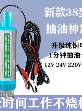 38型新款电动抽油泵12V24V220V柴油抽油抽水泵浇菜抽酒尿素