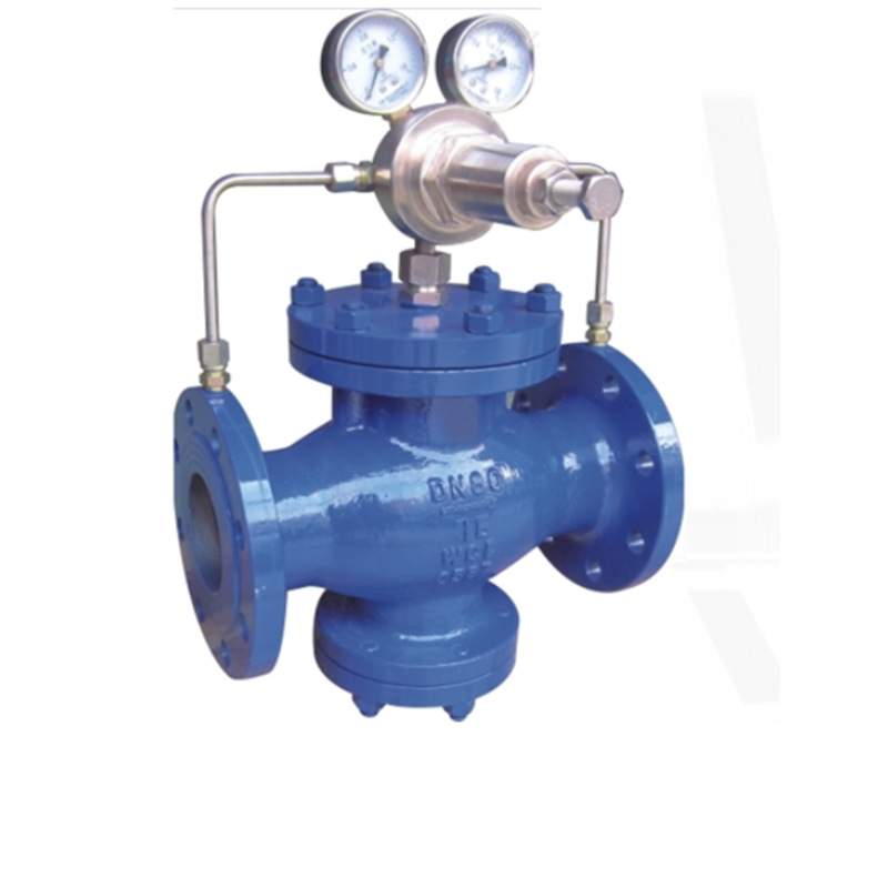 YK43X-10C低压先导活塞式气体减压阀DN80带压力表气体减压阀DN100