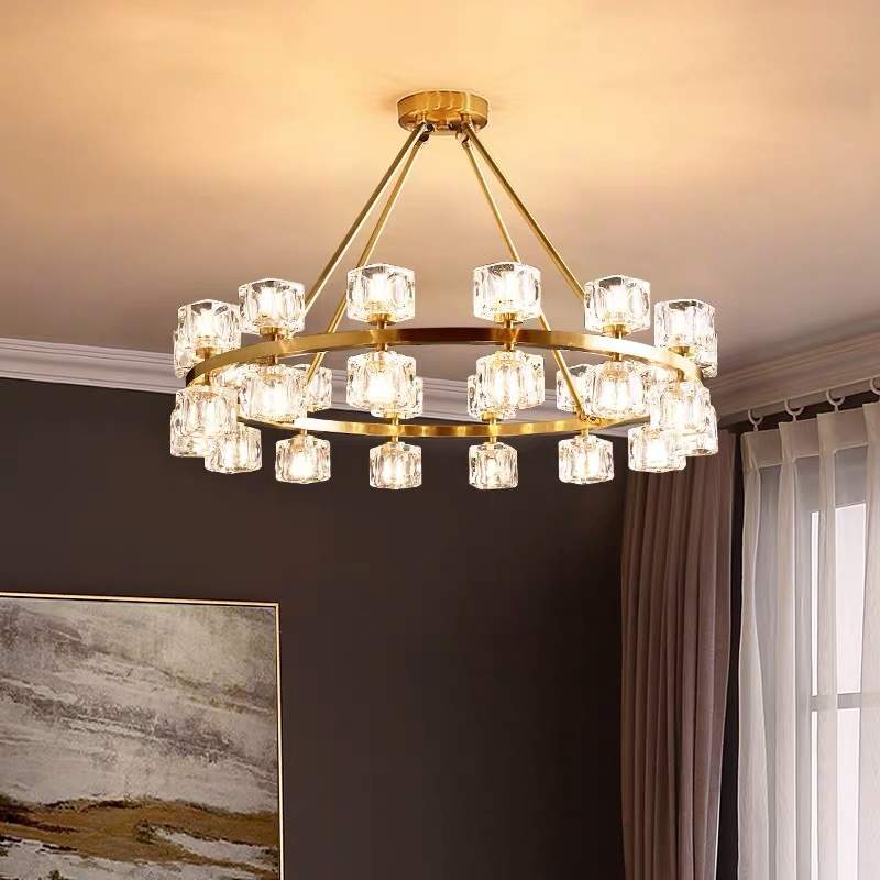 后现代轻奢客厅吊灯北欧简约餐厅卧室水晶灯创意大气分子灯具