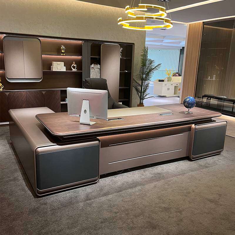 新款广东现代轻奢老板桌总裁桌总经理大气大班台董事长办公桌