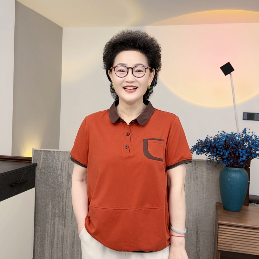 2026新款女士休闲上衣翻领短袖