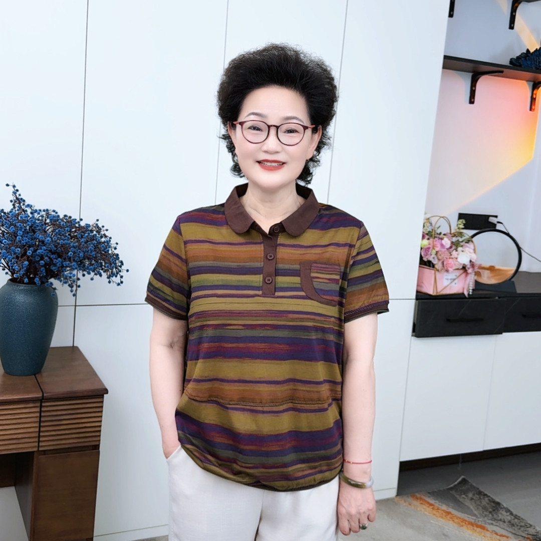 2026新款女士休闲上衣翻领短袖