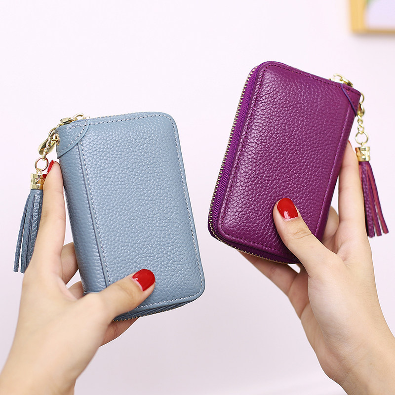 钥匙包女真皮小巧简约多功能汽车钥匙包大容量家用锁匙包零钱卡包