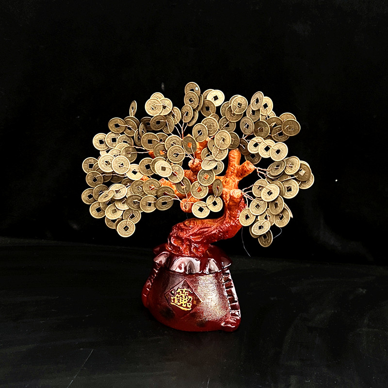 古铜钱 发财摇钱树家居摆件客厅玄关酒柜装饰工艺品开业礼品招财