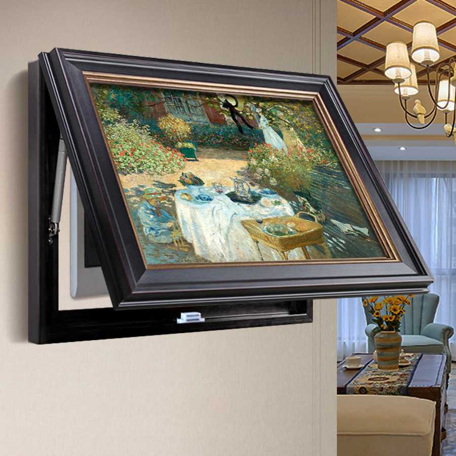 梵高油画餐厅电表箱装饰画复古