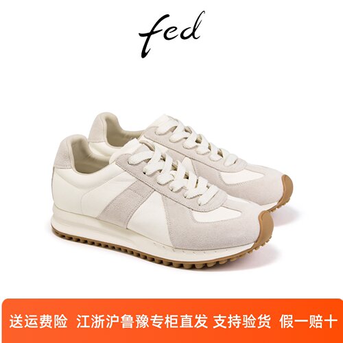 fed休闲德训鞋秋季新款女鞋白色阿甘鞋增高厚底鞋女FWS509