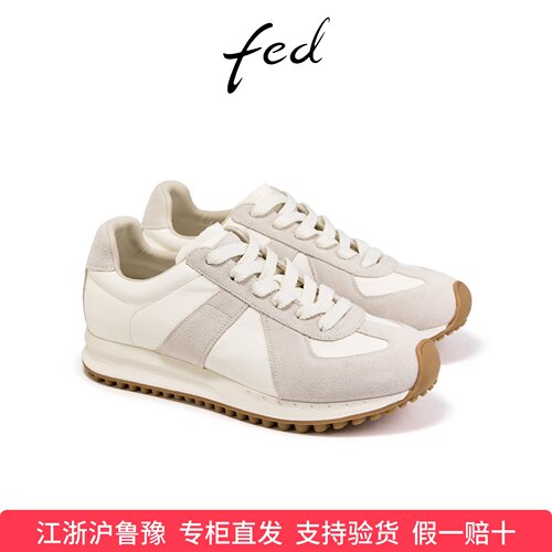 fed休闲德训鞋秋季新款女鞋白色阿甘鞋增高厚底鞋女FWS509