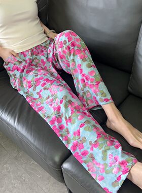 夏季防蚊裤大人女裤子阔腿灯笼裤宽松薄款棉绸大码休闲裤沙滩长裤