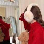 特猫柔 韩国白色保暖耳罩秋冬防冻护耳毛绒耳暖骑车防风耳包