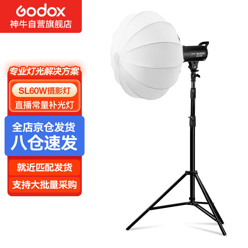 神牛（Godox）SL60W补光灯LED常亮太阳灯影棚摄影灯儿童服装拍照