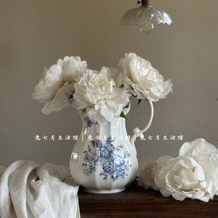 兔七月|法式复古凌霄花花瓶客厅插花花器花壶中古风玄关装饰摆件