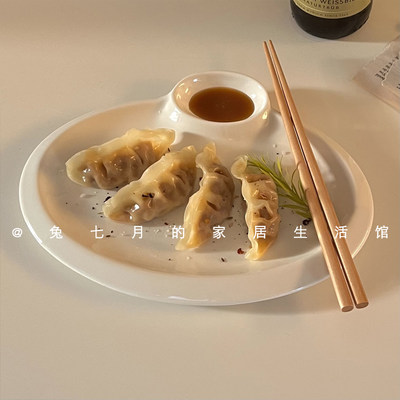 陶瓷饺子盘白色平盘炸鸡