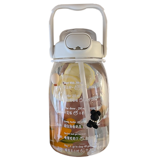 水杯女大容量高颜值带吸管大肚杯2000ml耐高温水壶水瓶吨桶吨杯子