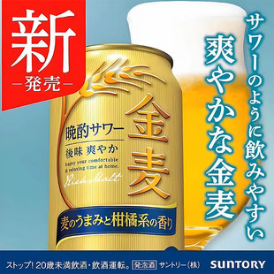 【25.9】日本进口三得利金麦限定柑橘啤酒麦芽晚酌流派350ml500ml