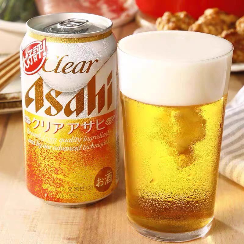 日本原装进口Asahi clear朝日金色清爽发泡性辛口生啤爽口黄啤酒