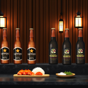 日本原装进口 SAPPORO 札幌 三宝乐 惠比寿 黑标黑生玻璃瓶啤酒