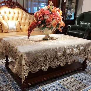 正品 蕾丝桌布轻奢高级感纯色长方形餐桌垫盖布电视柜客厅茶几布桌