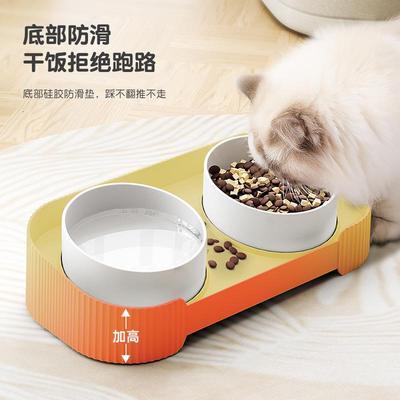 Ceramic cat food bowl that is not easy to tip over, with a s