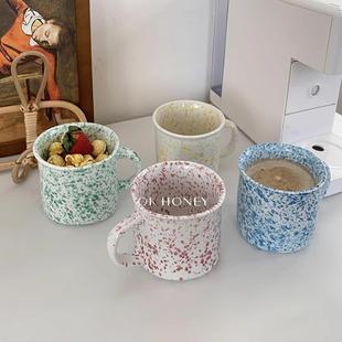 Korean INS-style ink splash ceramic cup, mug, coffee cup, hi