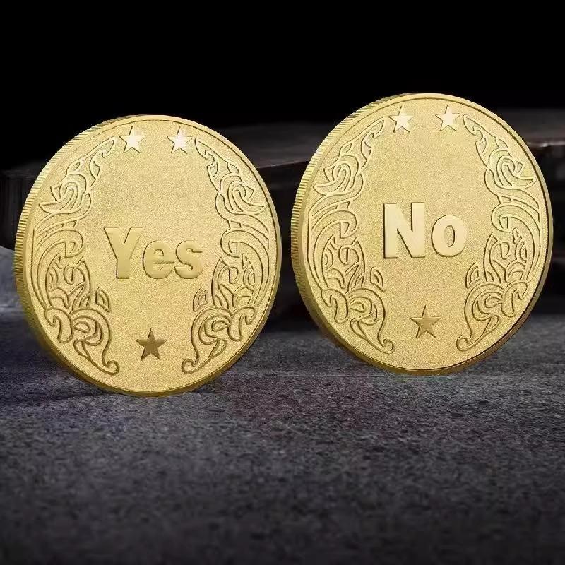 YES/NO Decision Coin, a playful lucky wish coin prop toy, cr