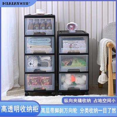 Rollable Desktop Storage Cabinet with Drawers, Home Plastic