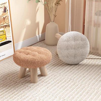 Cookie-shaped small stool, low stool, soft seating, ultra-lo