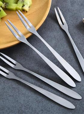 Stainless Steel Double Tooth Fruit Fork, Fruit Skewer, Home-