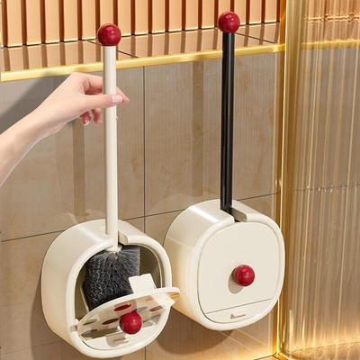 Wall-mounted toilet brush set for home use, designed to clea