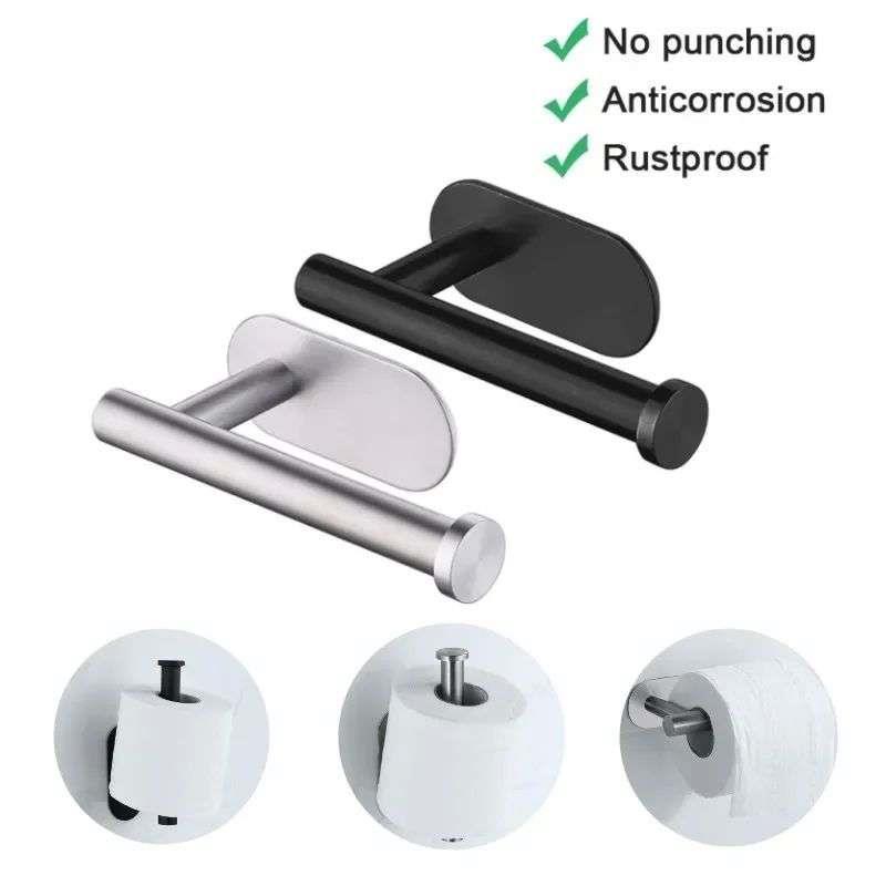 No Punching Wall Mounted Toilet Paper Holder Rustproof Antic