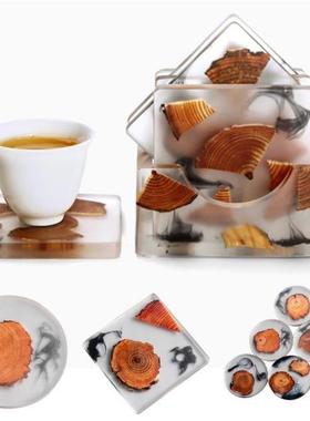 Resin Pine Placemats Heat Insulation Table Mat Anti-Skid Cup