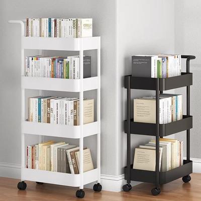 Single-arm utility cart with multiple storage shelves, suita