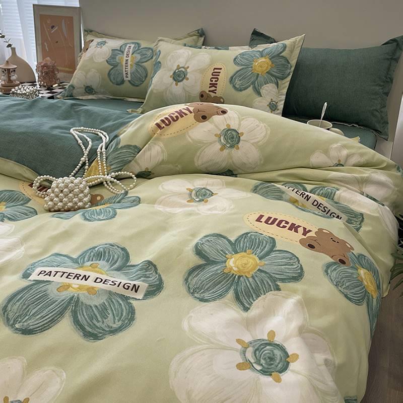 College student dormitory bed 4 piece sheet set single bed