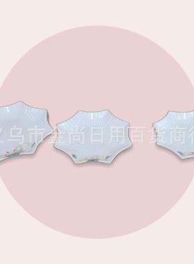 Polygonal plastic snack platter, melamine plate, imitation p