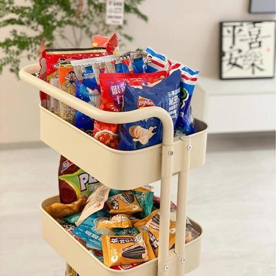 Mobile bookshelf and storage rack, suitable for storing snac
