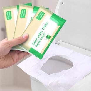 Water-Soluble Disposable Toilet Seat Covers, 10-Pack for Tra