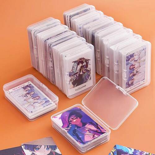 Transparent Dust-Proof Card Storage Box with Lid for Childre
