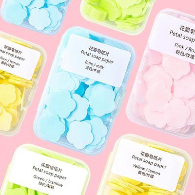 Packaged disposable soap sheets for outdoor travel, portable